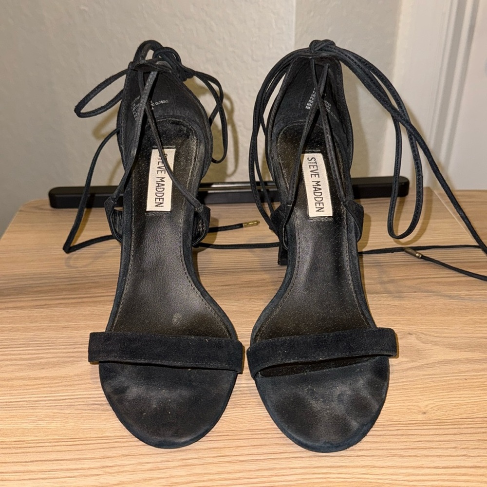 Steve Madden Black Suede Heels